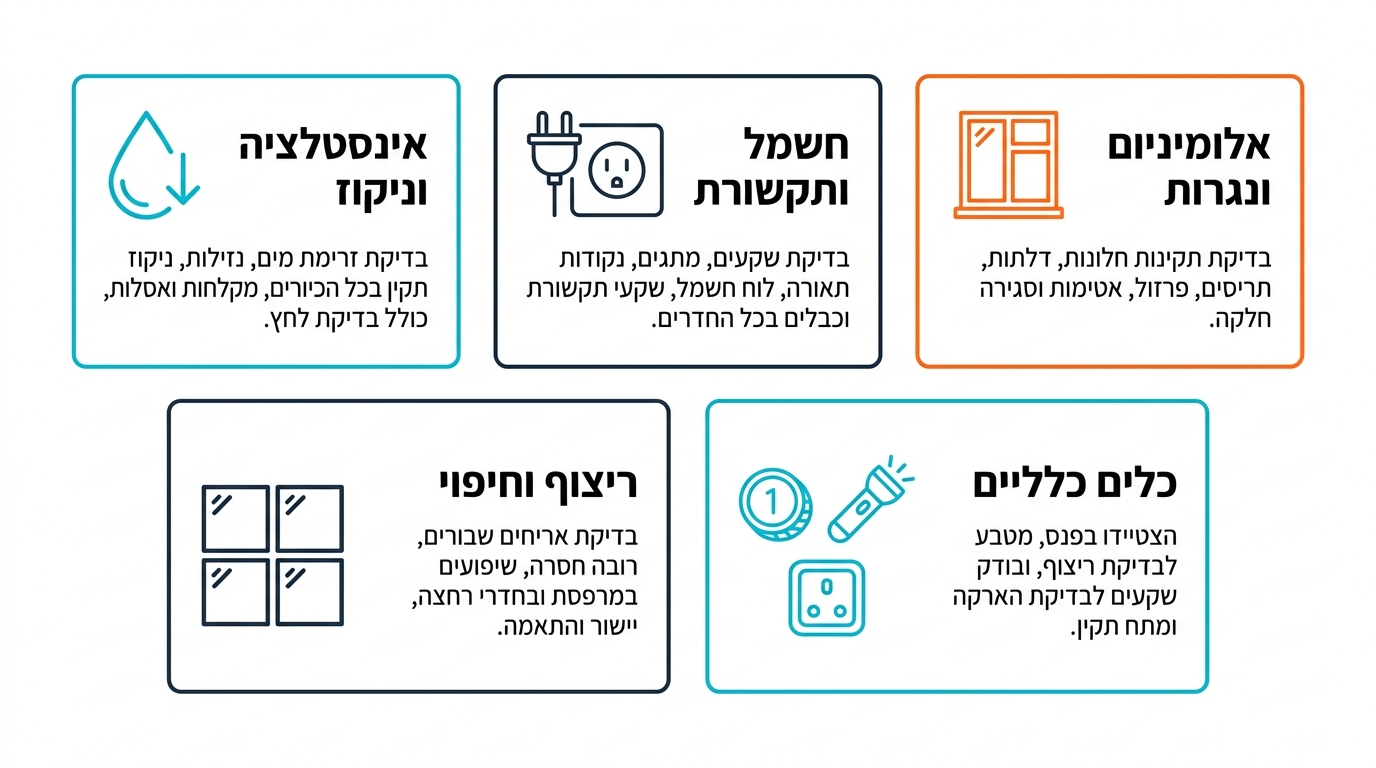 בדיקת אינסטלציה וניקוזים במעמד מסירת דירה חדשה